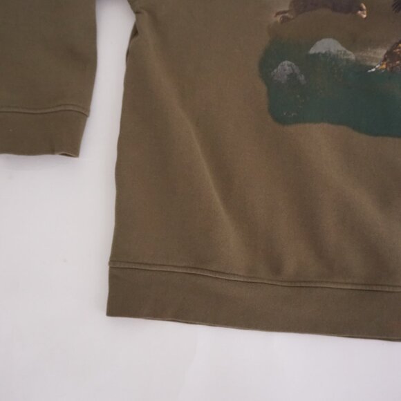 Retreat Brown Eagle Wolf Graphic Crewneck Sweatshirt Cotton Blend XXL - Picture 6 of 10